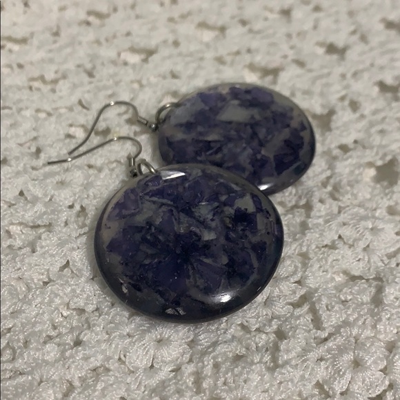 Blue Shell Earrings - Picture 3 of 3